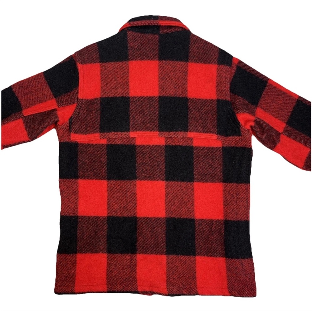 Vintage 60s Woolrich Red Buffalo Plaid Wool Jacket‎ Coat Mackinaw Medium - Picture 9 of 16